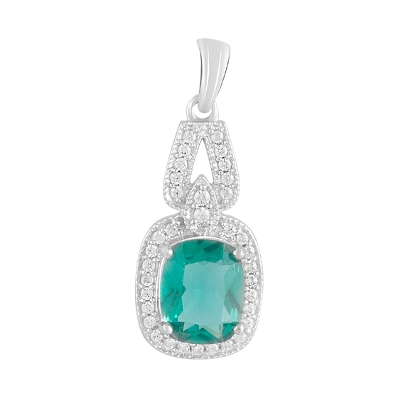Silver pendant with emerald nano