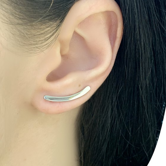 Silver earrings without stones