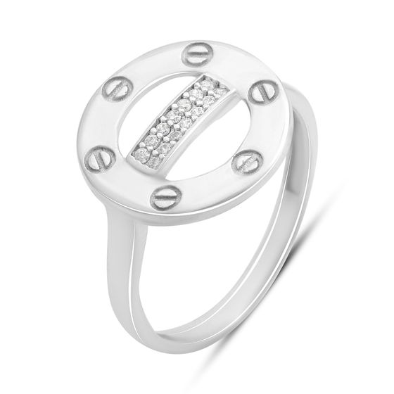 Silver ring with 0.14ct fianites