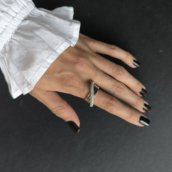 Silver Ring with Fianites