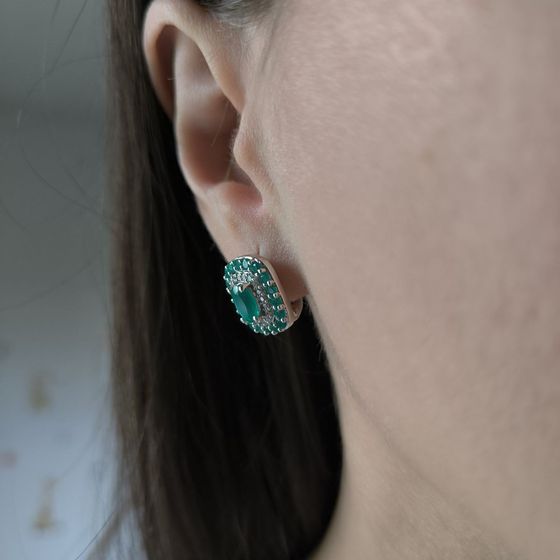 Срібні сережки з агатом 3.033ct