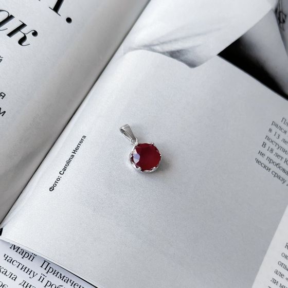 Срібна підвіска з рубіном 3.925ct