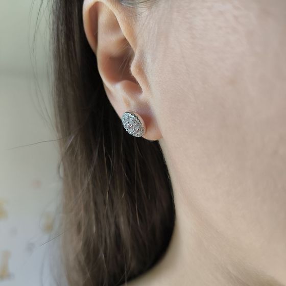 Срібні сережки з фіанітами