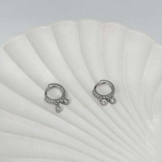 Серебряные серьги с фианитами