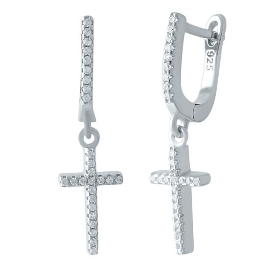 Срібні сережки з фіанітами