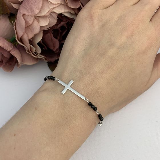 Silver bracelet with spinel