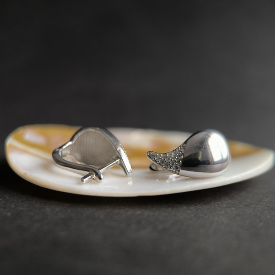 Срібні сережки з фіанітами 0.28ct