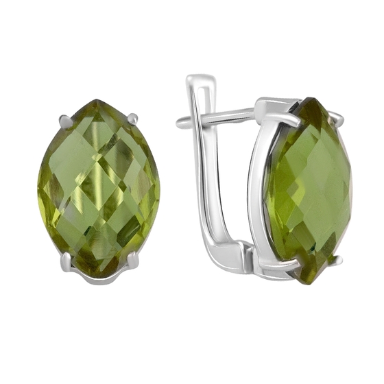 Серебряные серьги с султанитом 10.502ct