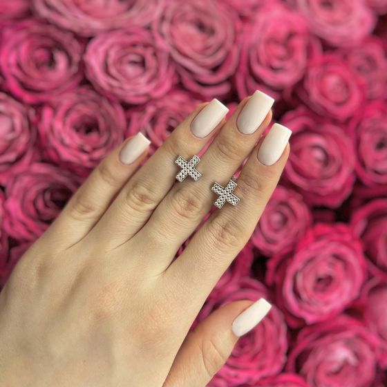 Silver Earrings with Fianites