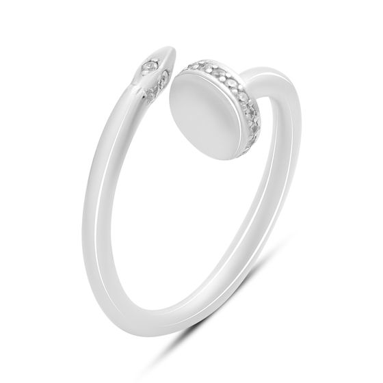 Silver ring with cubic zirconia