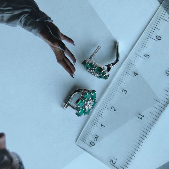 Серебряные серьги с агатом 2.983ct