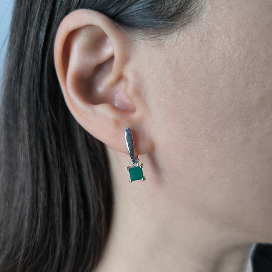 Срібні сережки з агатом 1.167ct