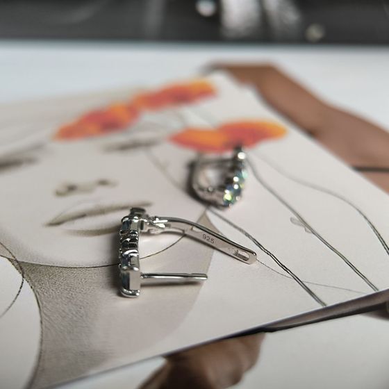 Срібні сережки з містичним топазом 1,752 карата