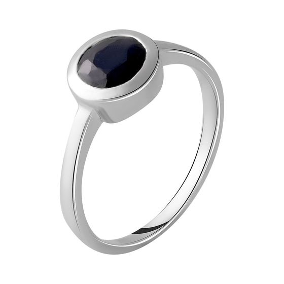 Silver ring with a sapphire
