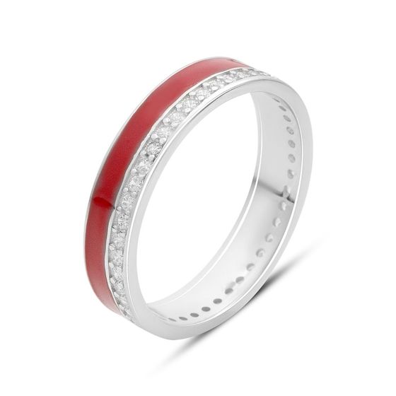 Silver ring with phianites, semallu