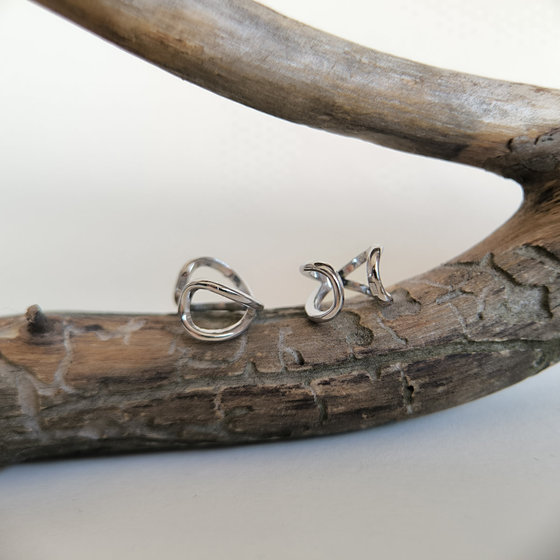 Silver earrings without stones