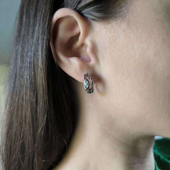 Срібні сережки з фіанітами