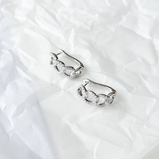 Срібні сережки з фіанітами