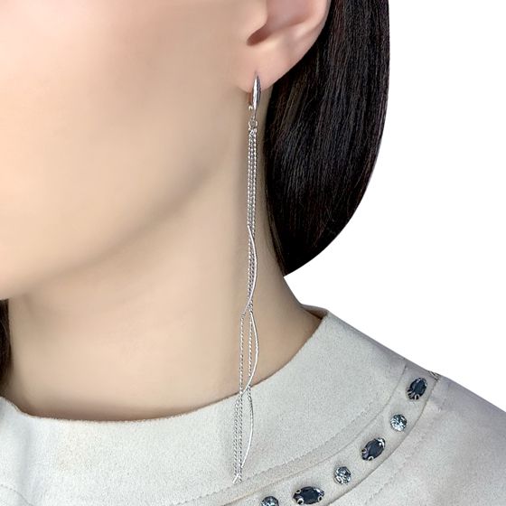 Серебряные серьги без камней