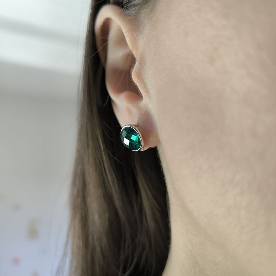 Срібні сережки з фіанітами