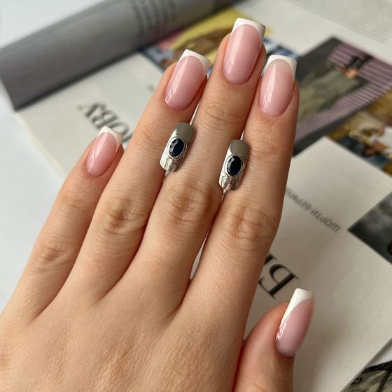 Срібні сережки з сапфіром 1.095ct