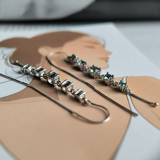 Серебряные серьги с мистик топазом 2.28ct