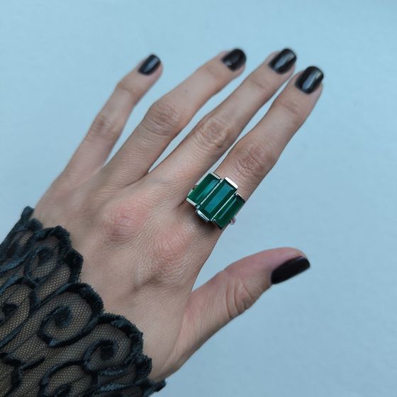 Срібна каблучка з агатом 6.893ct