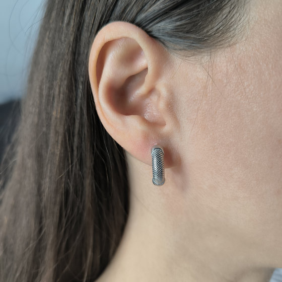 Silver earrings without stones