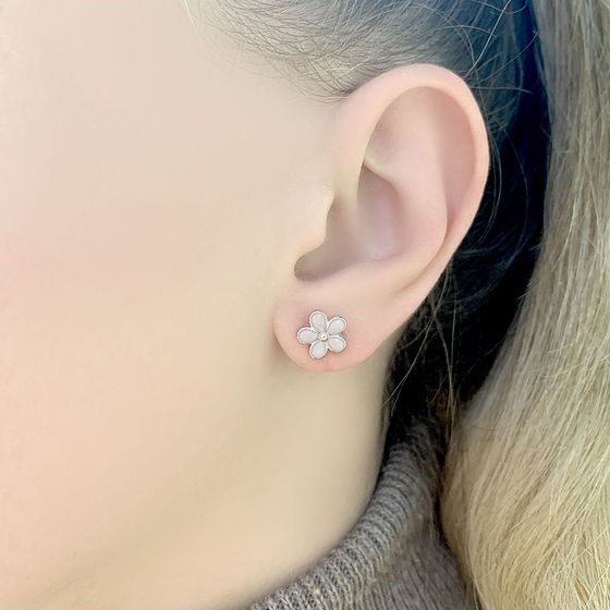 Серебряные серьги с емаллю