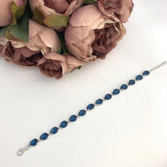 Серебряный браслет с топазом Лондон Блю 5.638ct