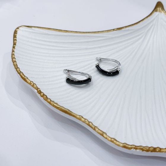 Silver earrings with ceramics