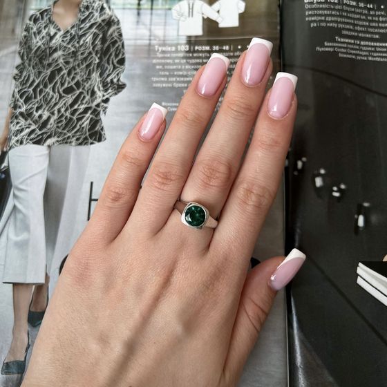 Срібна каблучка з аквамарином nano 1.647ct