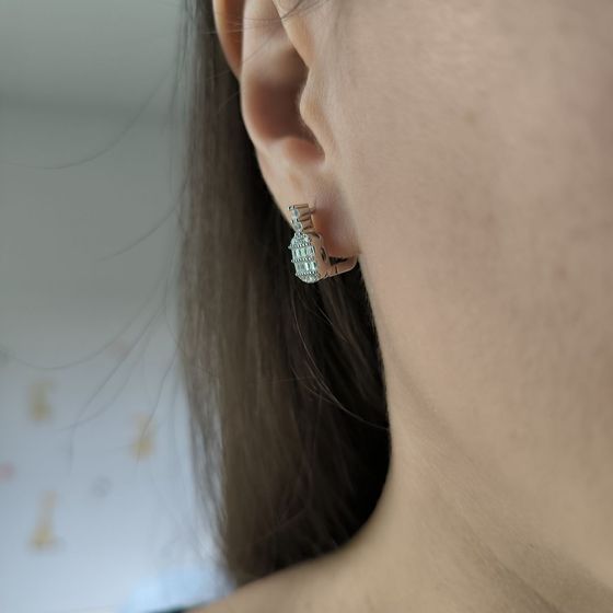 Срібні сережки з фіанітами