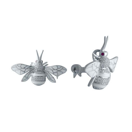 Silver brooch with yemallu, phianites