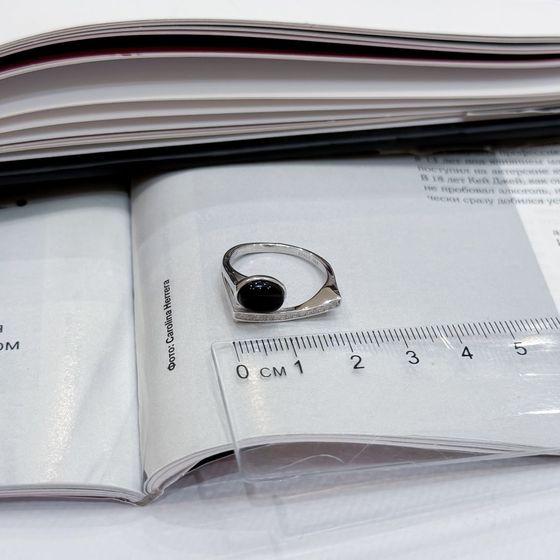 Silver ring with onyx