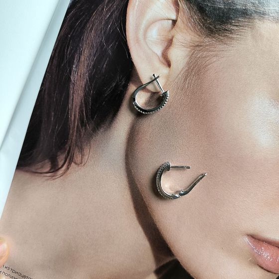 Срібні сережки з фіанітами