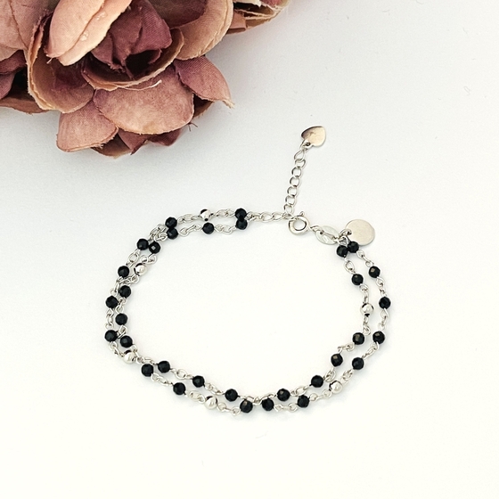 Silver bracelet with spinel