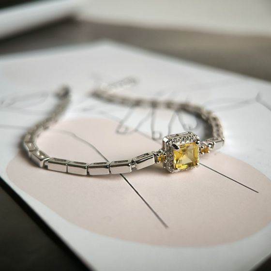 Срібний браслет із цитрином nano 7.51ct