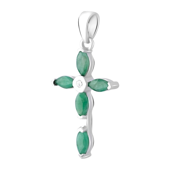 Срібний хрестик із смарагдом 1,148 карата