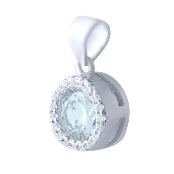 Silver pendant with phianites