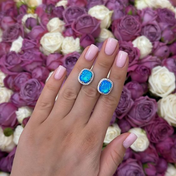 Silver earrings with opal 5.19ct