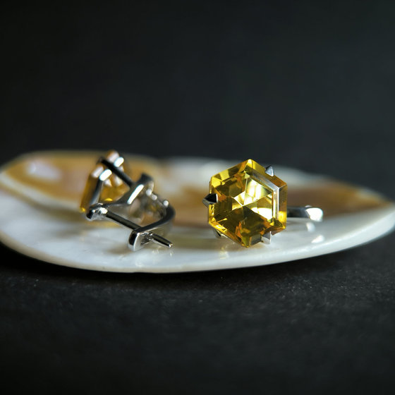 Серебряные серьги с цитрином nano 7.743ct