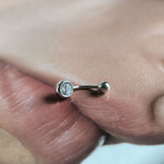 Серебряный пирсинг с фианитами