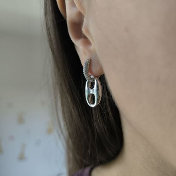 Silver Earrings with Fianites