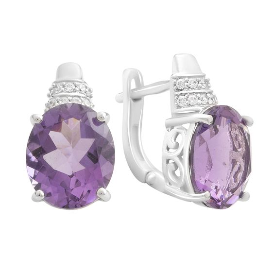 Silver earrings with amethyst 8.705ct