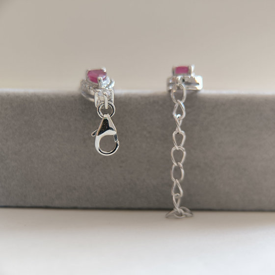 Срібний браслет з рубіном 9,74 карата