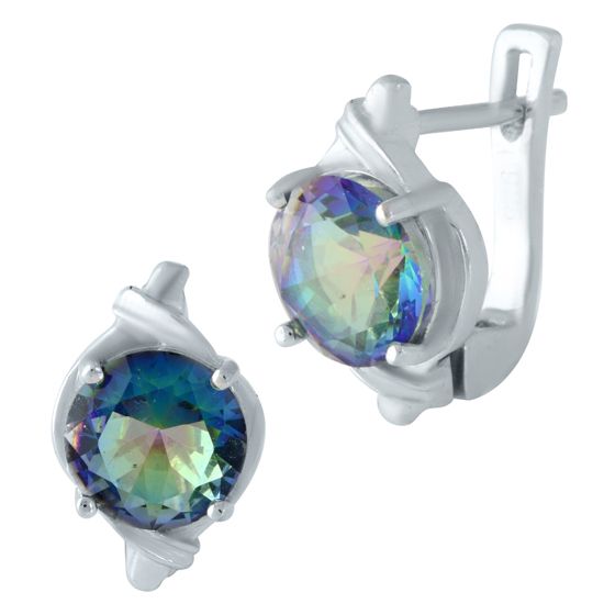 Срібні сережки з містичним топазом 3,763 карата