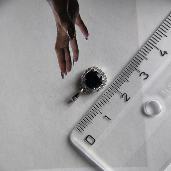 Серебряная подвеска с сапфиром nano 1.099ct