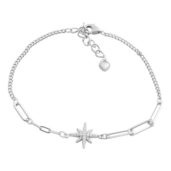 Silver bracelet with phianites