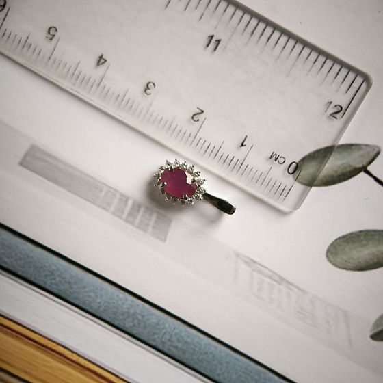 Серебряная подвеска с рубином 1.253ct